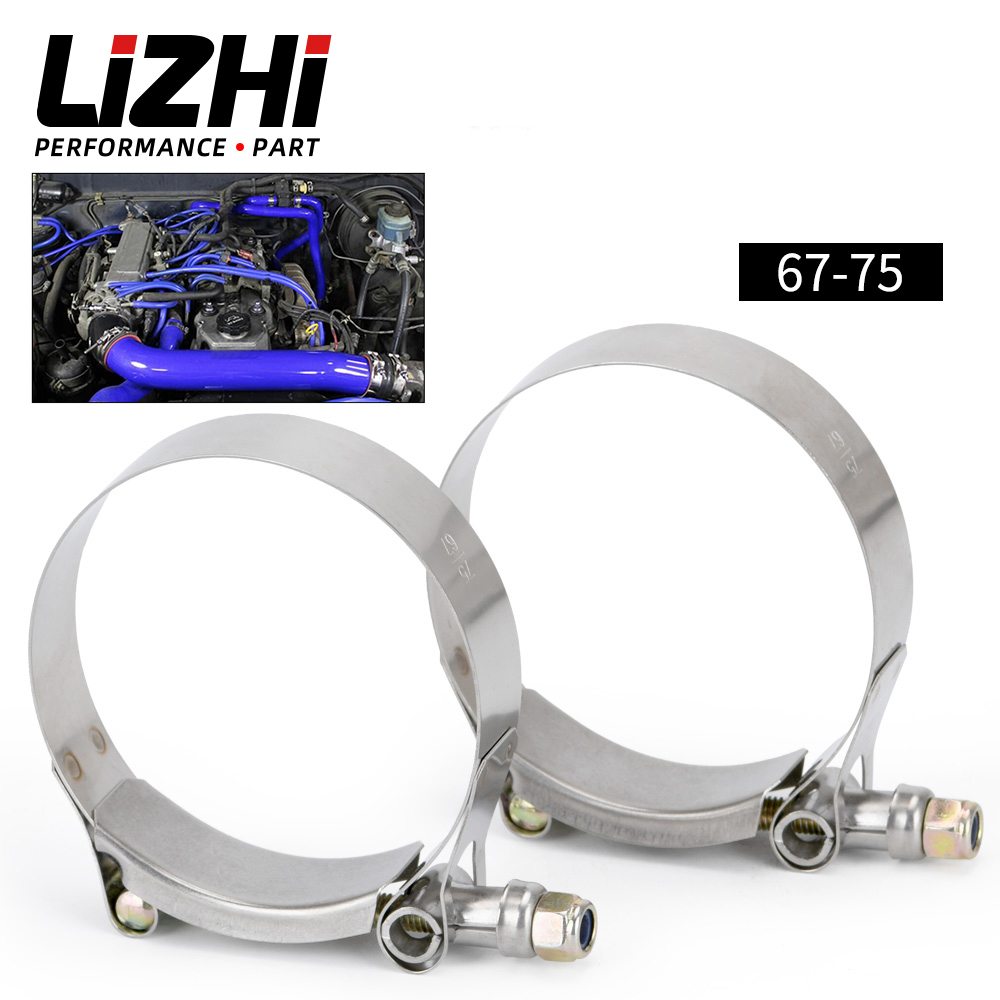 T-Bolt Hose Clamps Stainless Steel Turbo - LIZHI - (2 قطعة/الوحدة) المشابك 2.5