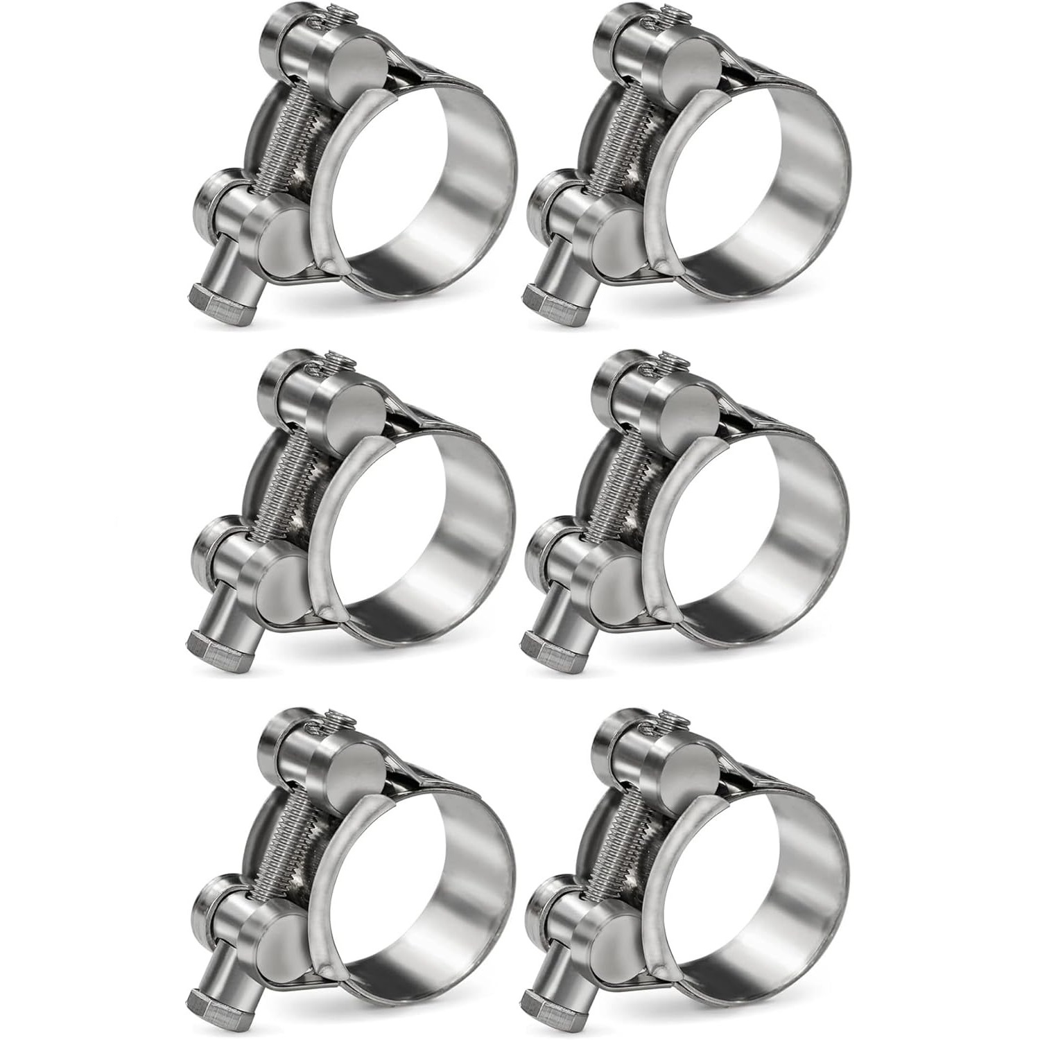 T-Bolt Hose Clamps Stainless Steel Turbo - 6 قطعة خرطوم المشبك 304 الفولاذ