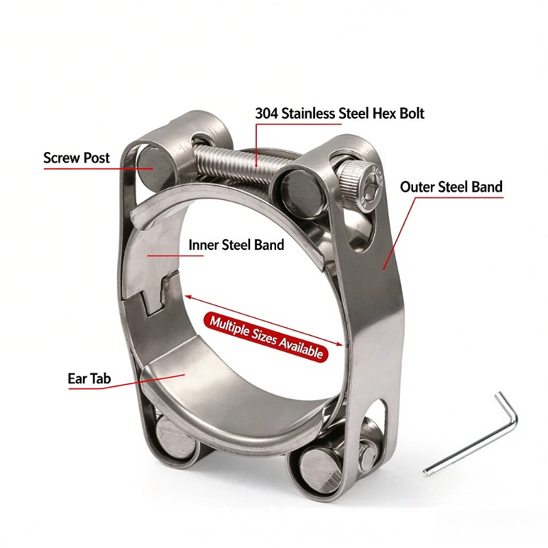 مشبك خرطوم متين على شكل حرف T  - مراجعة T-Bolt Hose Clamps Stainless Steel Turbo وسعره
