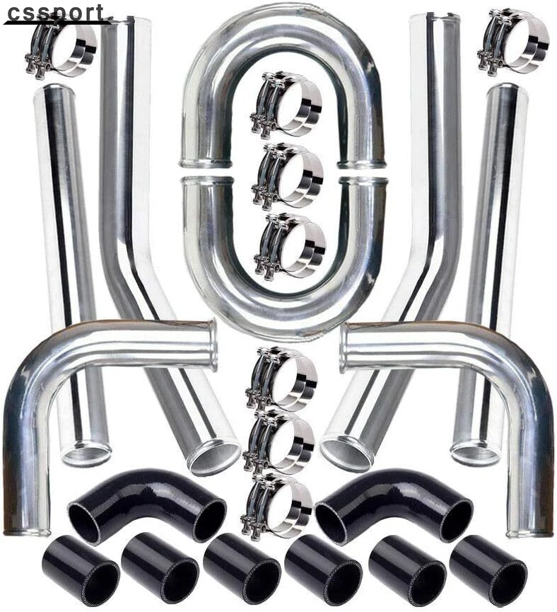 أنابيب تبريد توربينية مقاس 2.5 - مراجعة Intercooler Piping Kit Aluminum 2.5 Inch وسعره