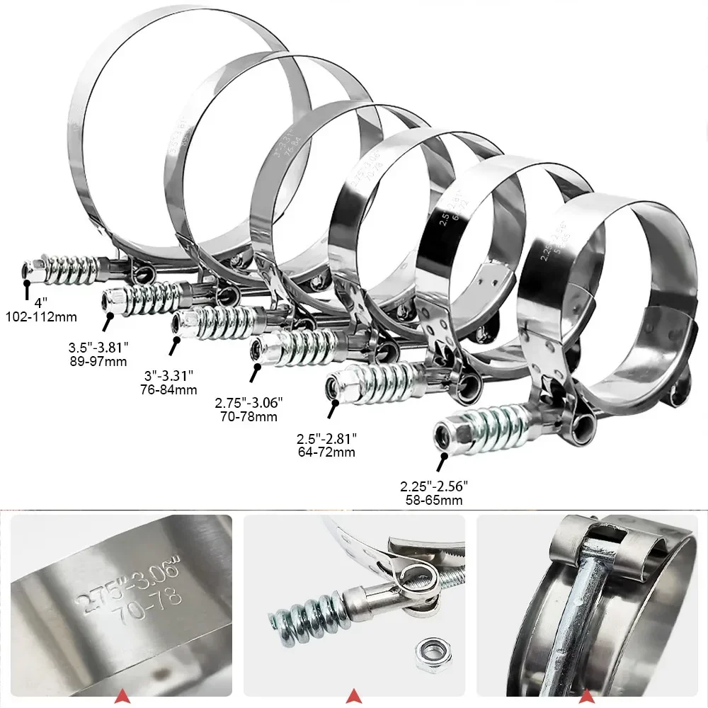 مشبك تي-بولت عالمي (قطعة واحدة - مراجعة T-Bolt Hose Clamps Stainless Steel Turbo وسعره