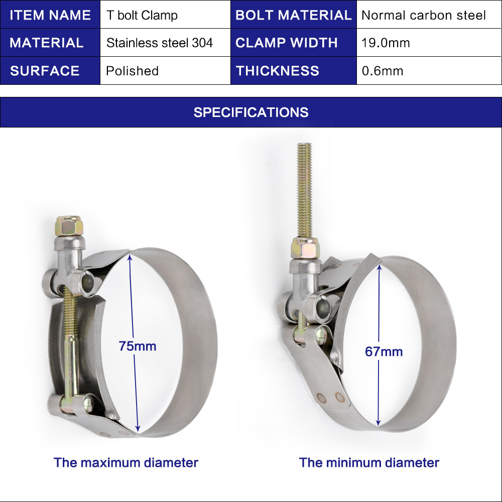 LIZHI - (2 قطعة/الوحدة) المشاب - مراجعة T-Bolt Hose Clamps Stainless Steel Turbo وسعره