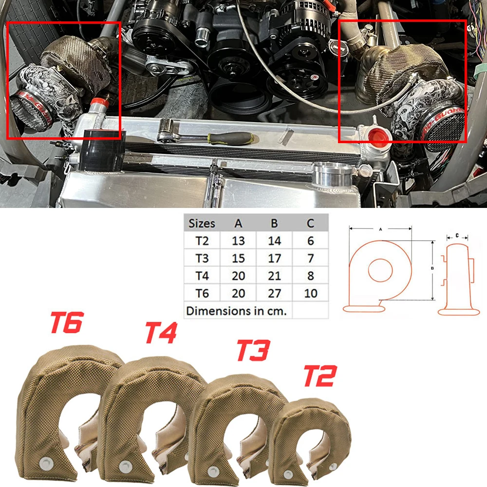 T2 T25 T28 T3 GT28 GT30 GT35 T - مراجعة Turbo Heat Shield Blanket Titanium T3 T4 وسعره