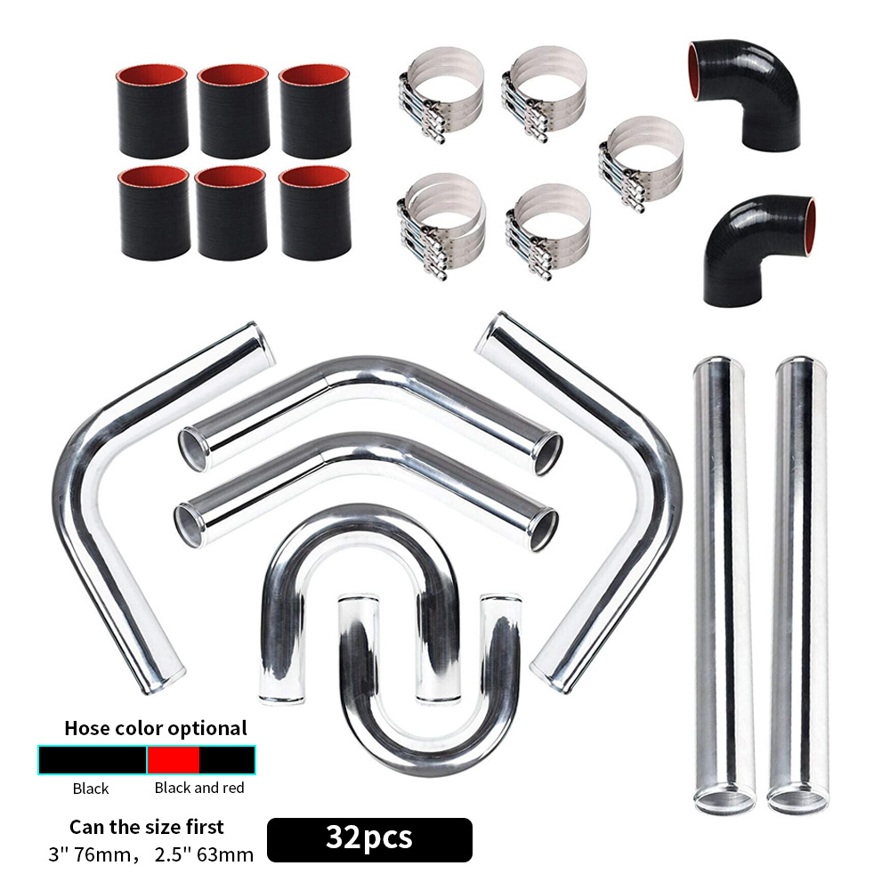 الألومنيوم توربو المبرد الأناب - مراجعة Intercooler Piping Kit Aluminum 2.5 Inch وسعره