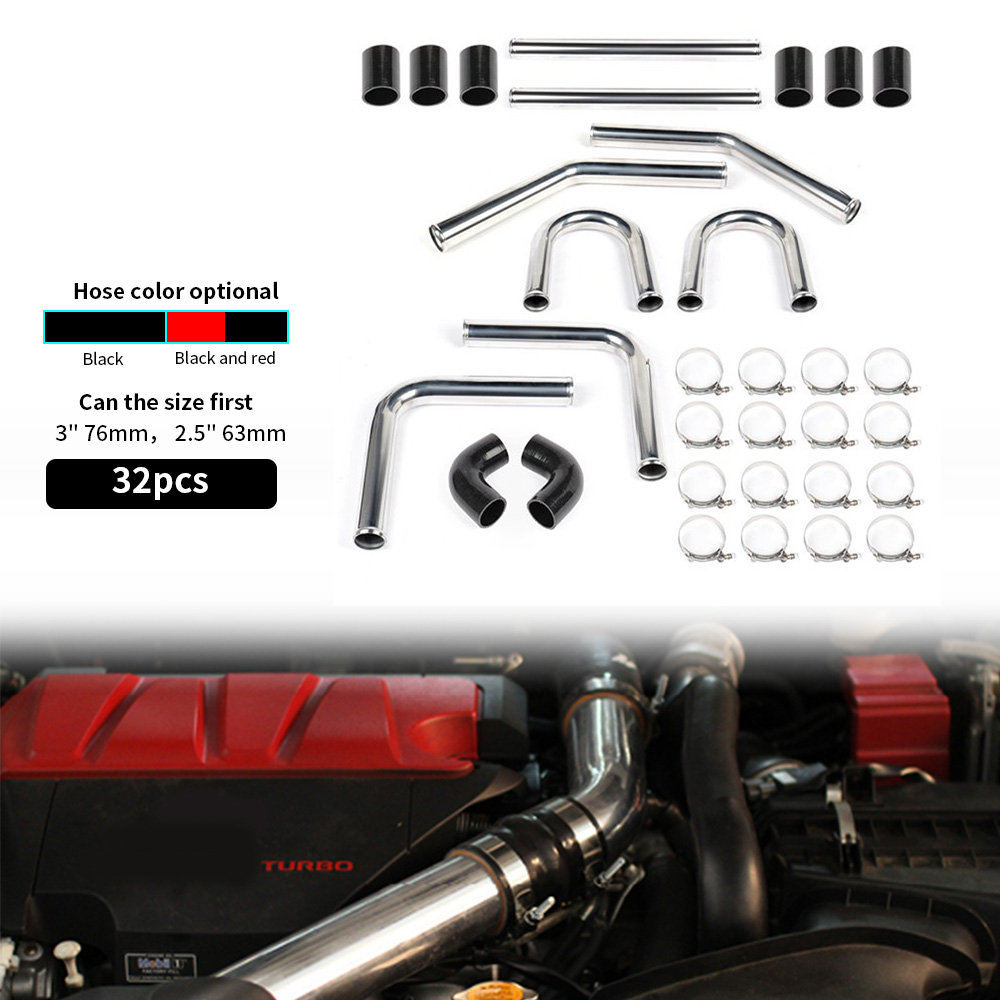 الألومنيوم توربو المبرد الأناب - مراجعة Intercooler Piping Kit Aluminum 2.5 Inch وسعره