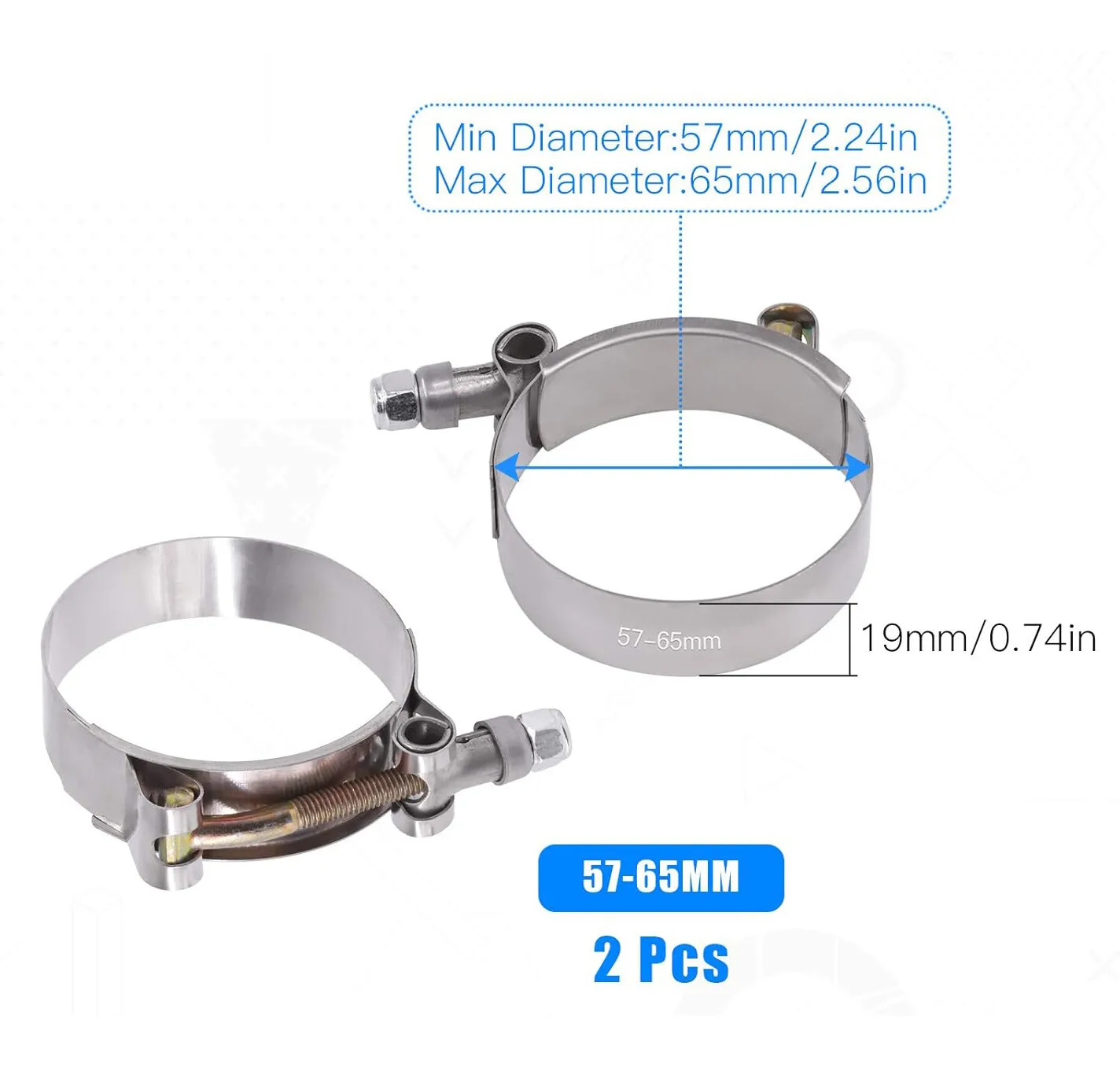 2 قطعة 4 قطع مشبك تي-بولت 2 بو - مراجعة T-Bolt Hose Clamps Stainless Steel Turbo وسعره