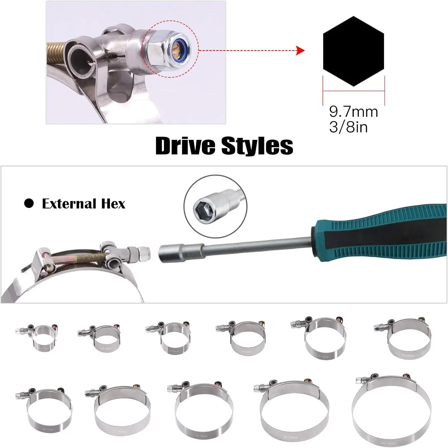 2 قطعة 4 قطع مشبك تي-بولت 2 بو - مراجعة T-Bolt Hose Clamps Stainless Steel Turbo وسعره