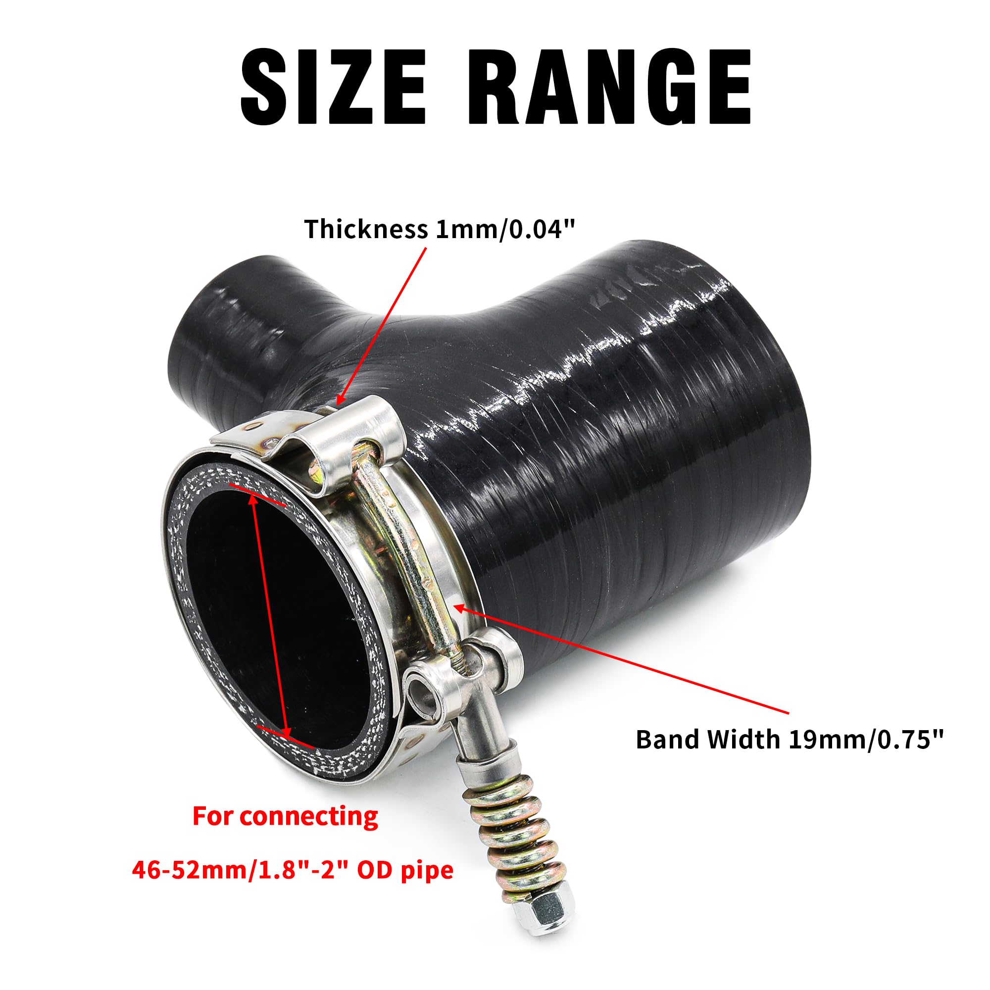 4 قطع مشابك أنابيب على شكل حرف - مراجعة T-Bolt Hose Clamps Stainless Steel Turbo وسعره