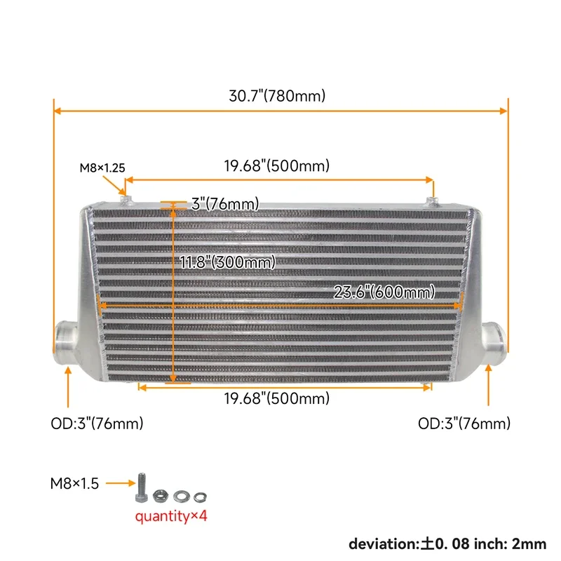 طقم توربو شامل: مبرد هواء أمام - مراجعة Front Mount Intercooler Universal Bar Plate وسعره
