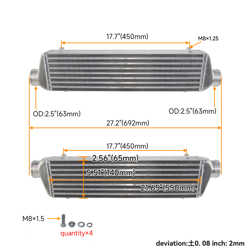 مبرد هواء توربيني أمامي عالمي  - مراجعة Front Mount Intercooler Universal Bar Plate وسعره